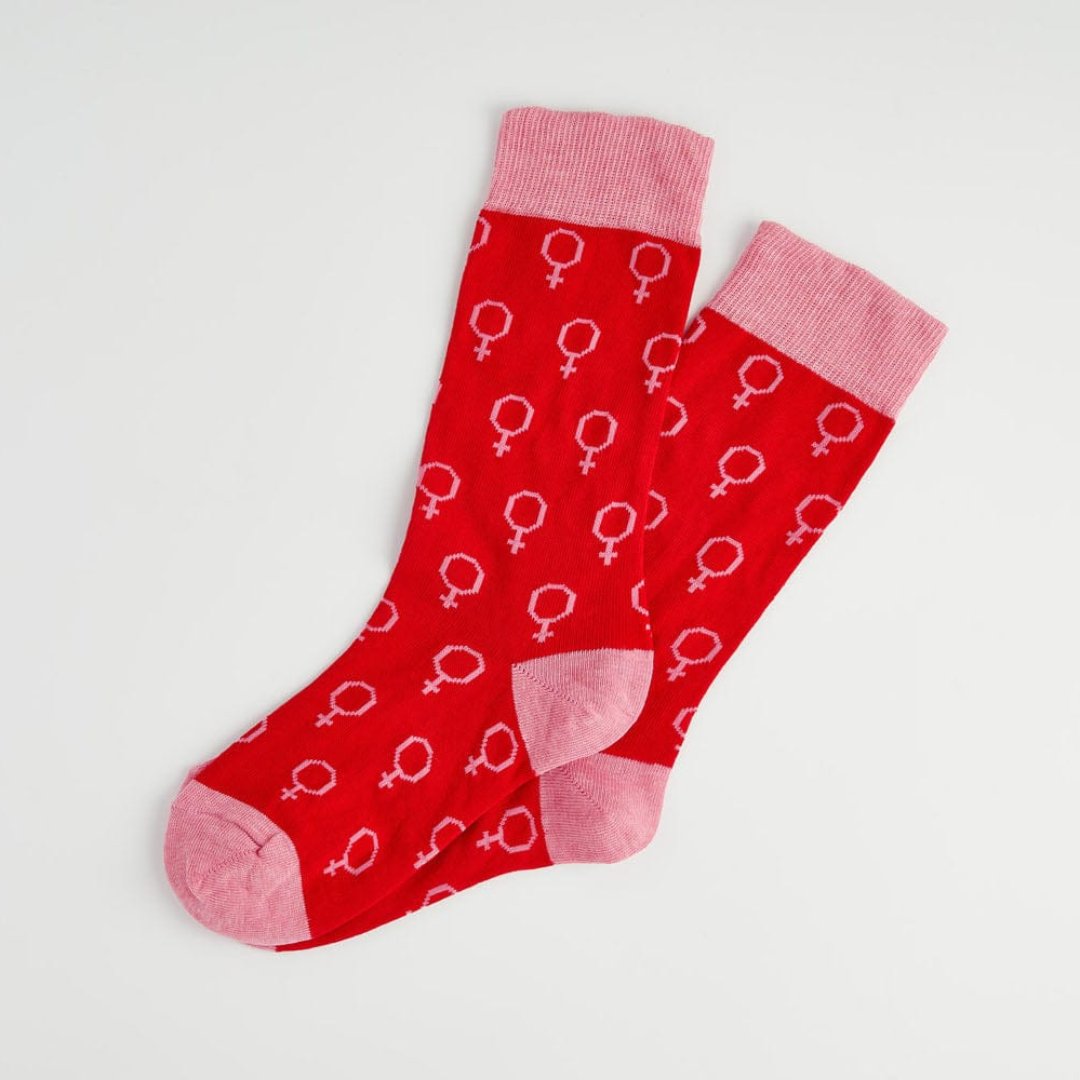 VENUS motif feminist socks Black & Beech