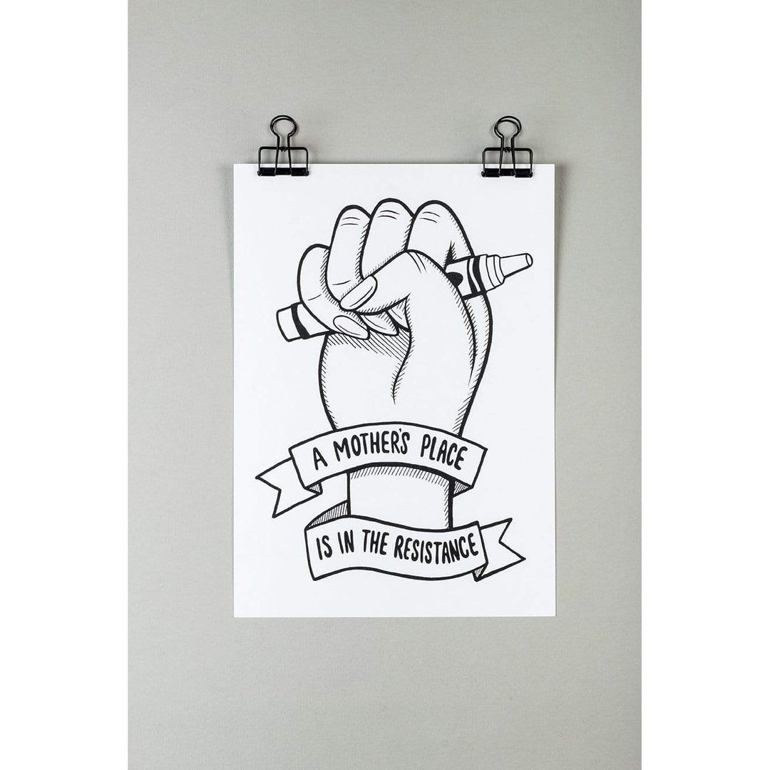 A Mother's Place Is In The Resistance Print Black & Beech