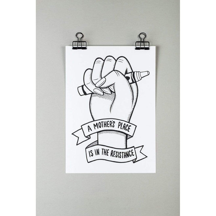 A Mother's Place Is In The Resistance Print Black & Beech