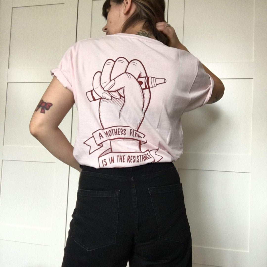 A Mother's Place Mama Tee - Pink Black & Beech