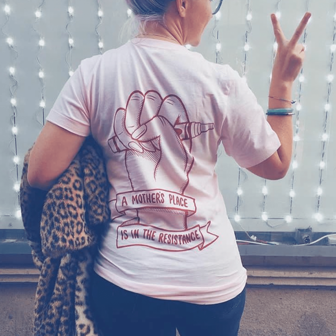 A Mother's Place Mama Tee - Pink Black & Beech
