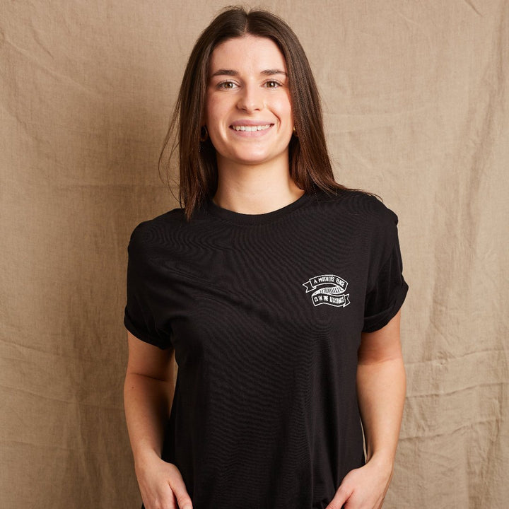 A Mothers Place is in the Resistance Black Tee Black & Beech