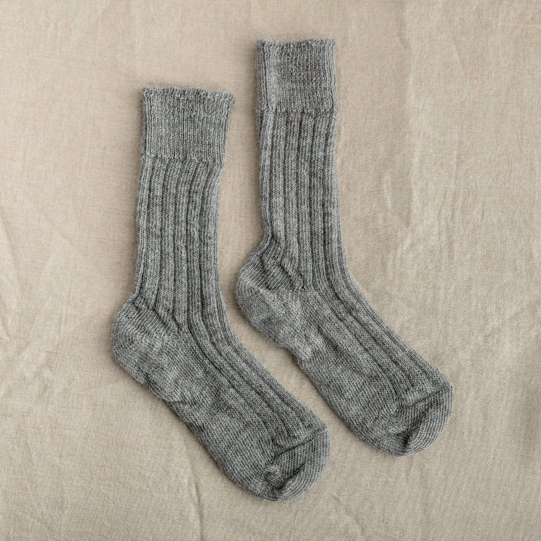 Alpaca Bed Socks Black & Beech