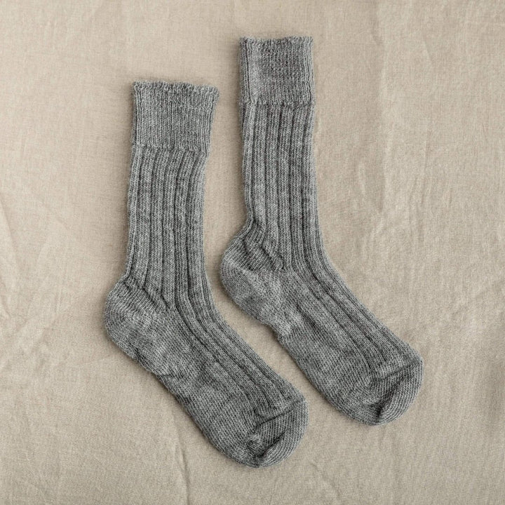 Alpaca Bed Socks Black & Beech