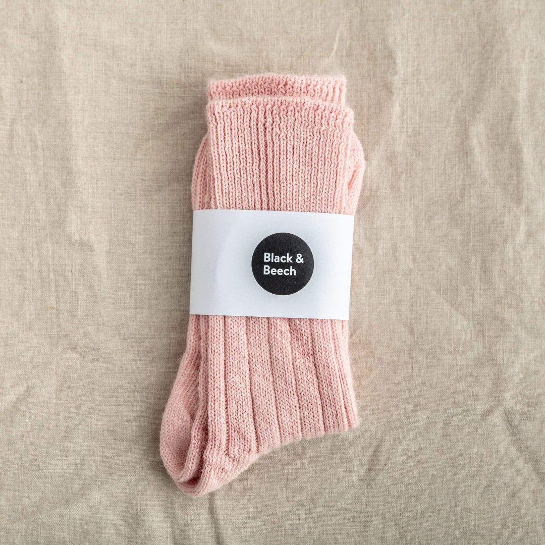 Alpaca Bed Socks Black & Beech