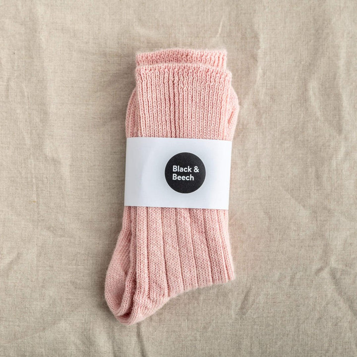 Alpaca Bed Socks Black & Beech