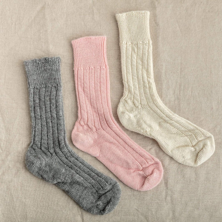 Alpaca Bed Socks Black & Beech