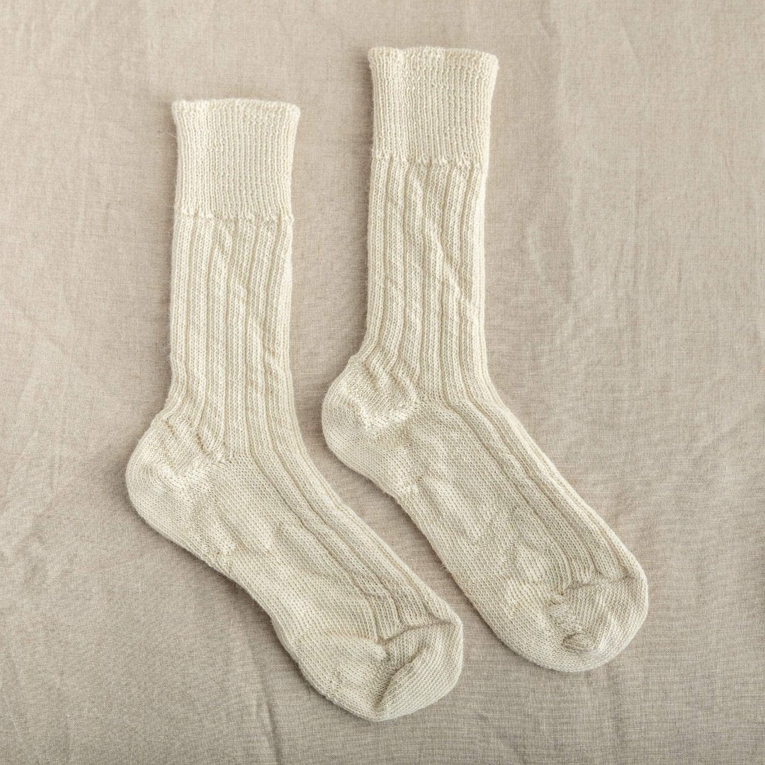 Alpaca Bed Socks Black & Beech