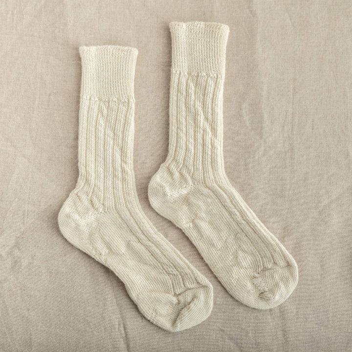 Alpaca Bed Socks Black & Beech