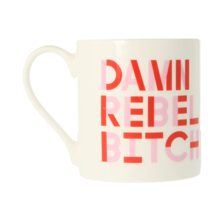 Damn Rebel Bitch Mug Black & Beech