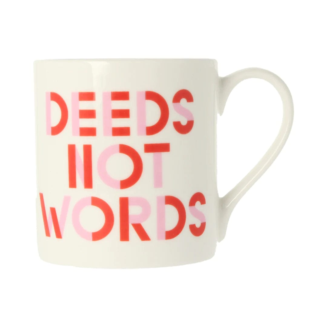 Deeds Not Words Mug Black & Beech