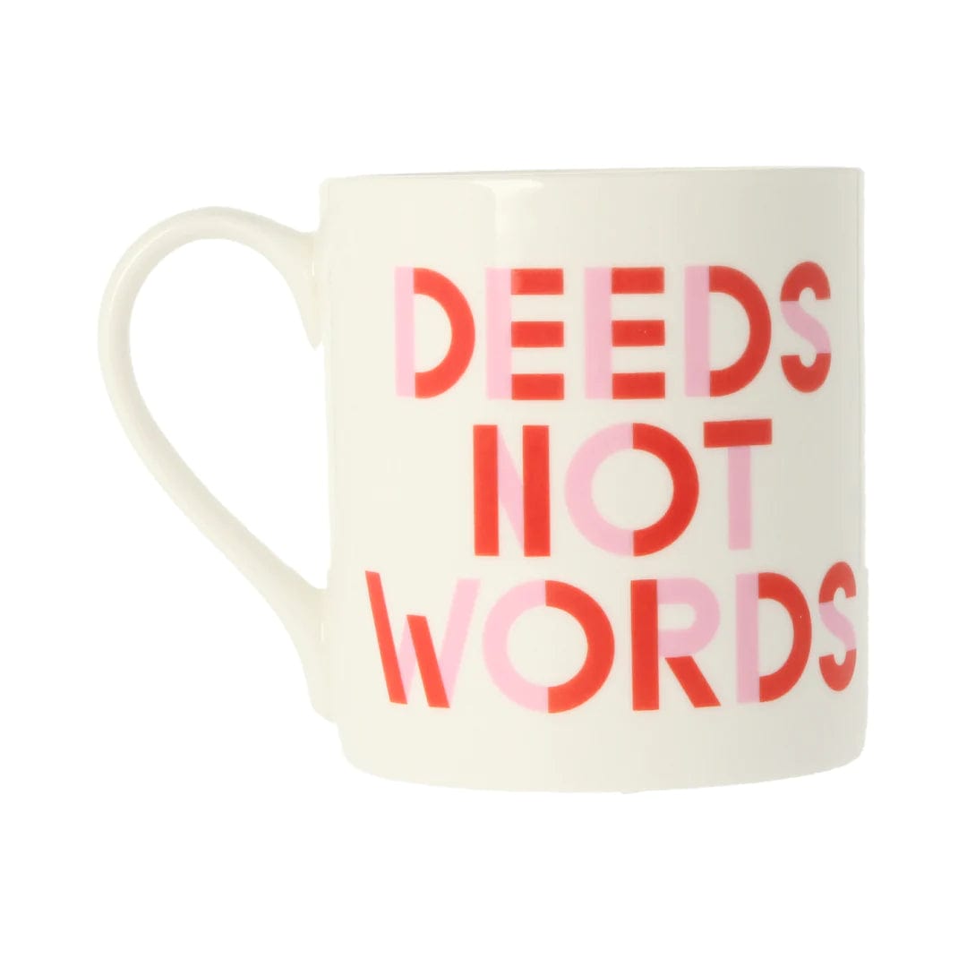 Deeds Not Words Mug Black & Beech