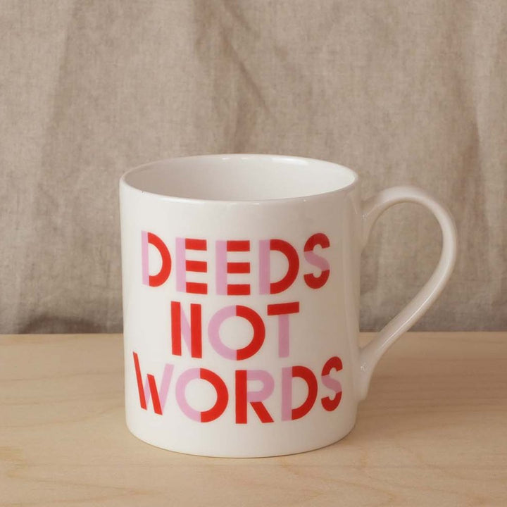 Deeds Not Words Mug Black & Beech