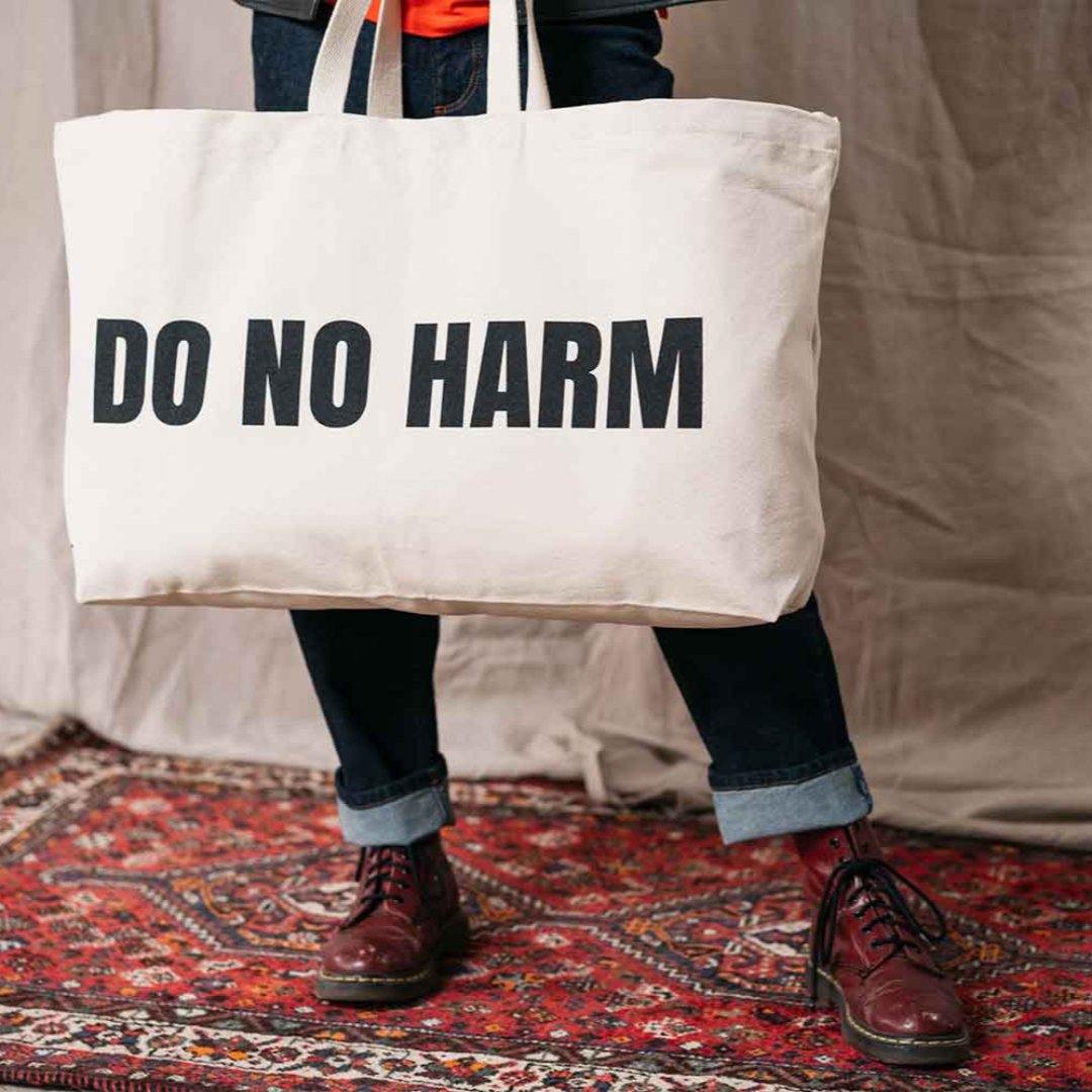 Do No Harm Take No Shit Massive Tote Bag Black & Beech