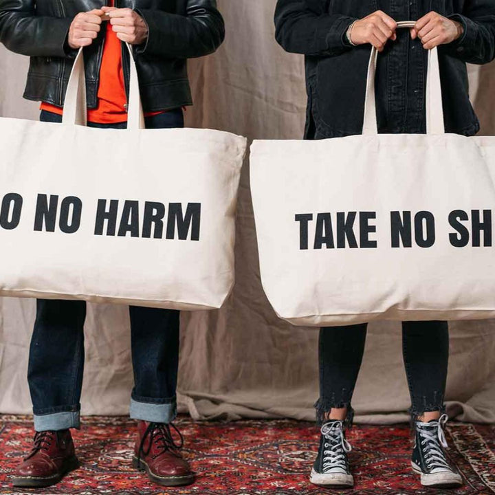 Do No Harm Take No Shit Massive Tote Bag Black & Beech