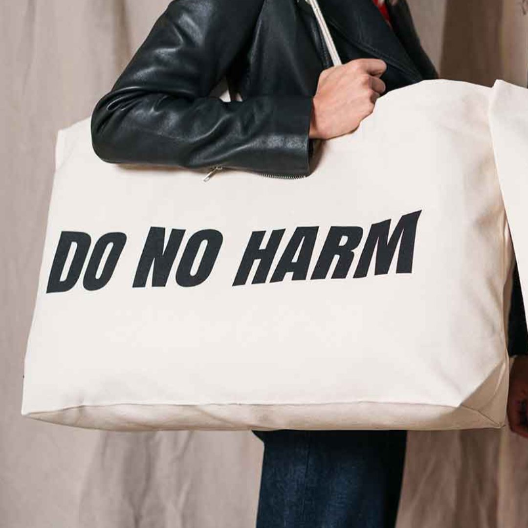 Do No Harm Take No Shit Massive Tote Bag Black & Beech