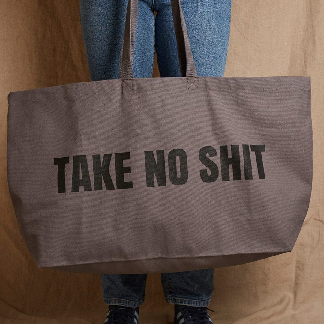 Do No Harm Take No Shit Massive Tote Bag Black & Beech