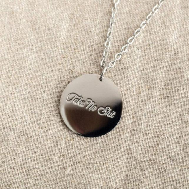 Do No Harm Take No Shit Necklace Black & Beech