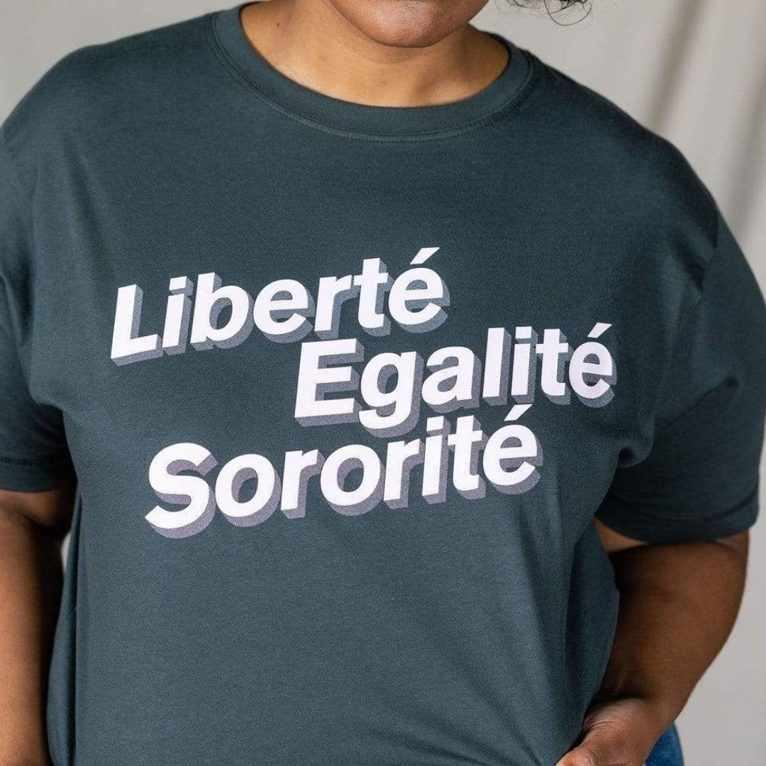 Liberté, Egalité, Sororité Charcoal T-Shirt Black & Beech
