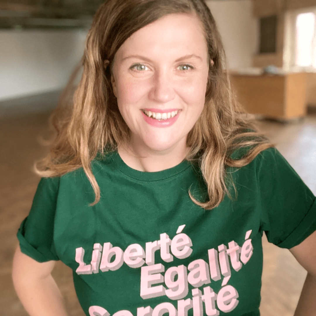 Liberté, Egalité, Sororité Forest Green T-Shirt Black & Beech