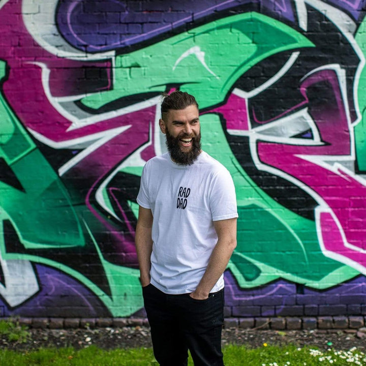 RAD DAD T-Shirt – White Black & Beech
