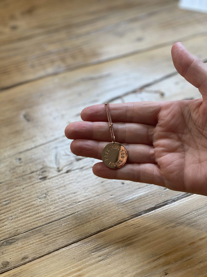 This Too Shall Pass Necklace Black & Beech