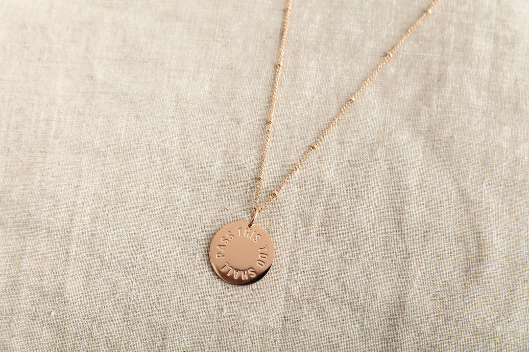 This Too Shall Pass Necklace Black & Beech