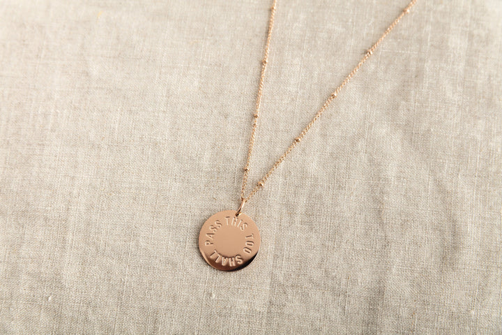 This Too Shall Pass Necklace Black & Beech