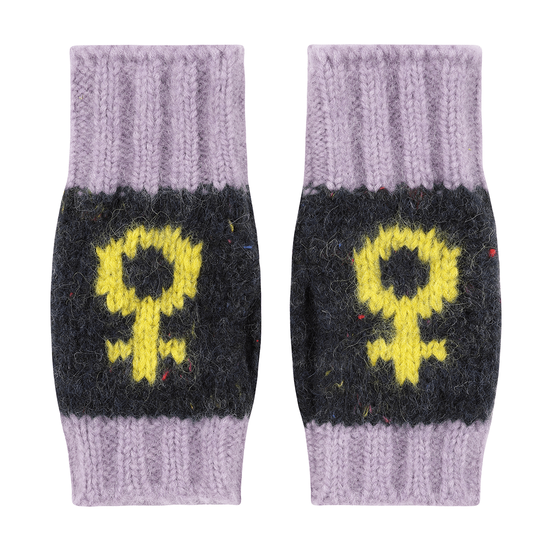 Cosmos Wrist Warmers - Black & Beech