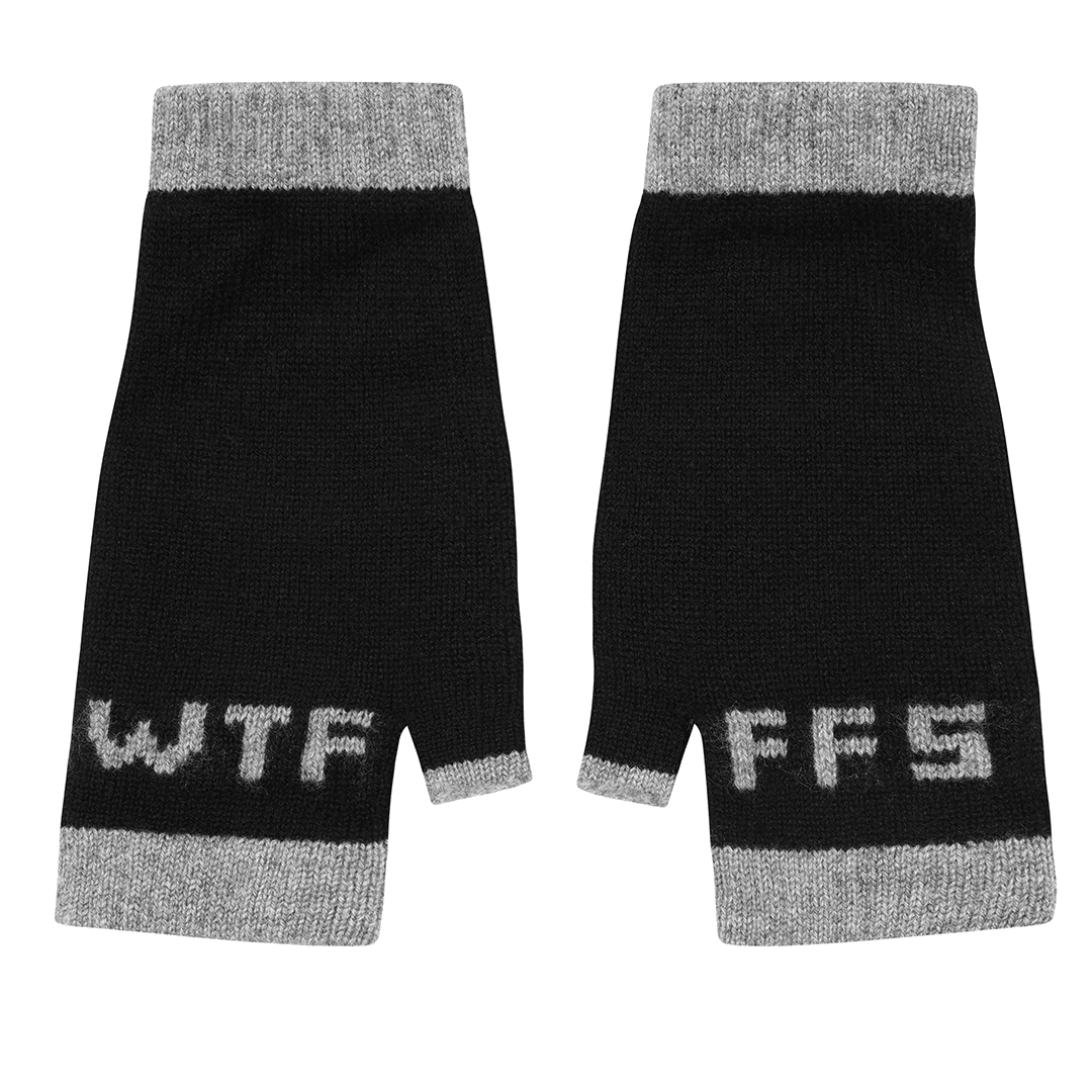 Kate Hiscox Mittens - Black & Beech