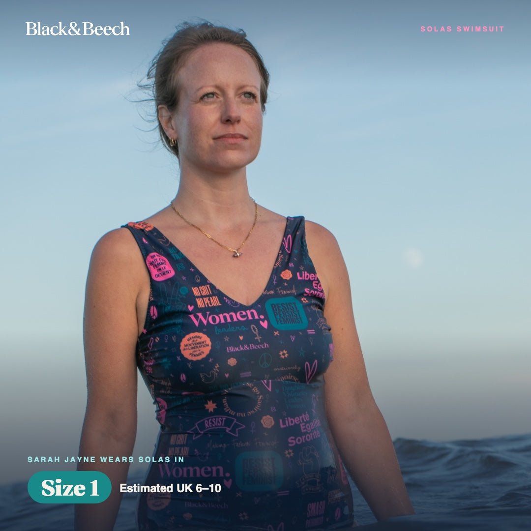 Solas Swimming Costume - Black &amp; Beech1