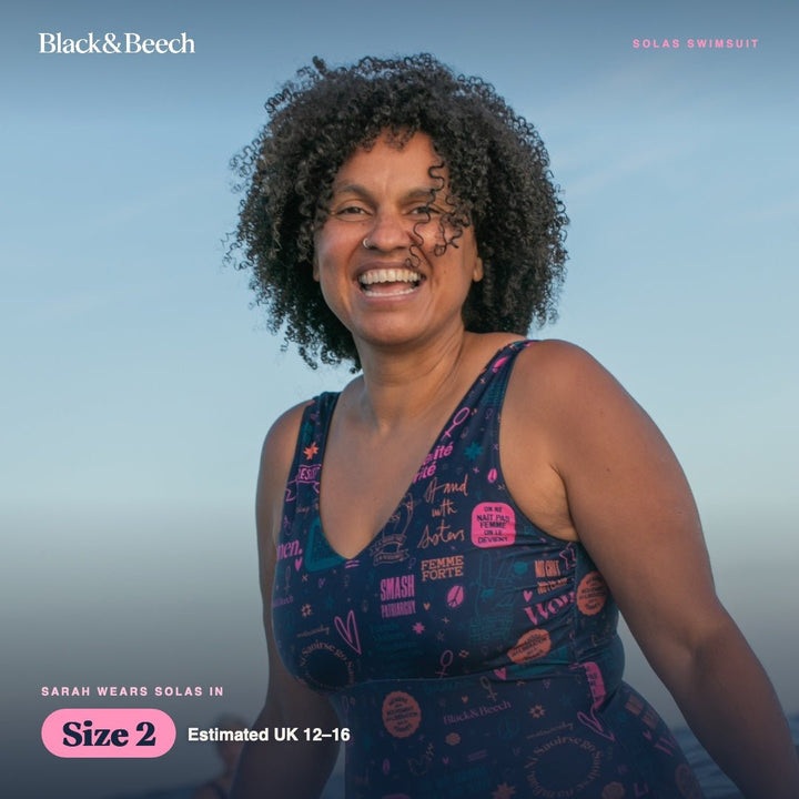 Solas Swimming Costume - Black &amp; Beech2