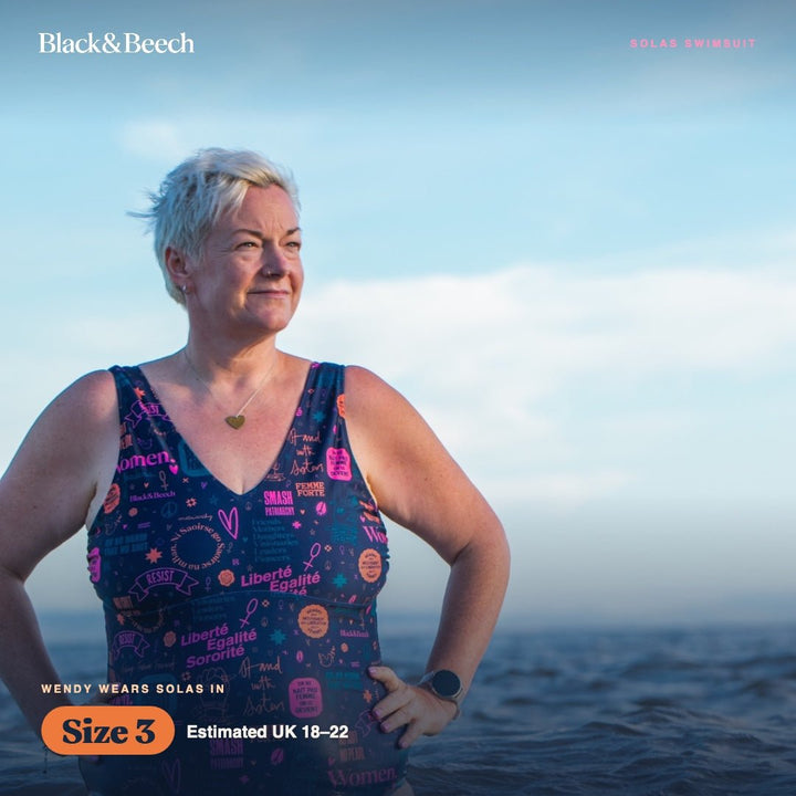 Solas Swimming Costume - Black &amp; Beech3