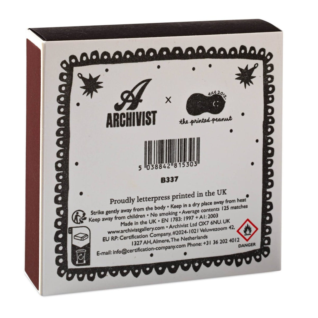 Black Miracle | Square - Safety Matches - Black &amp; Beech