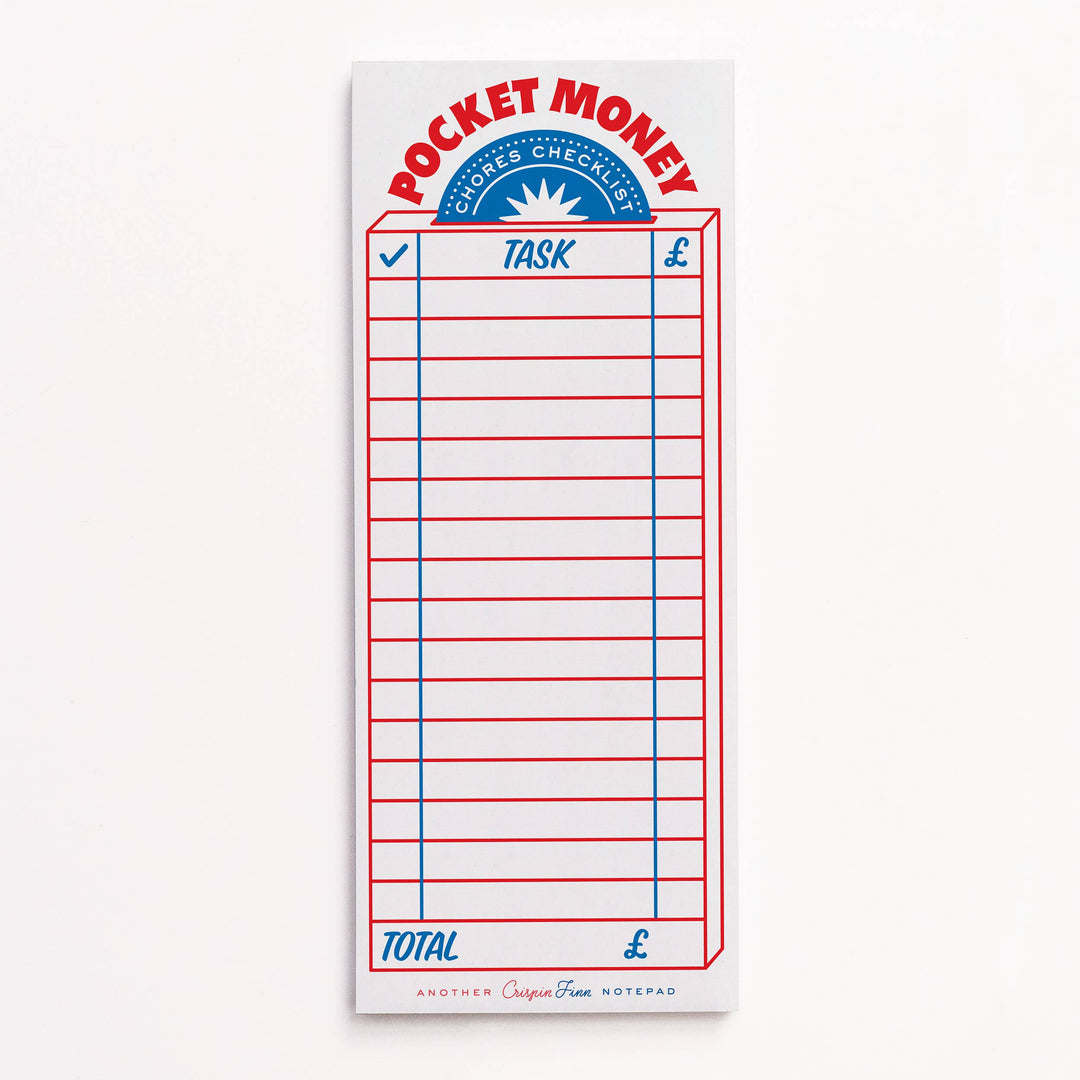 Pocket Money Chores Check List Pad