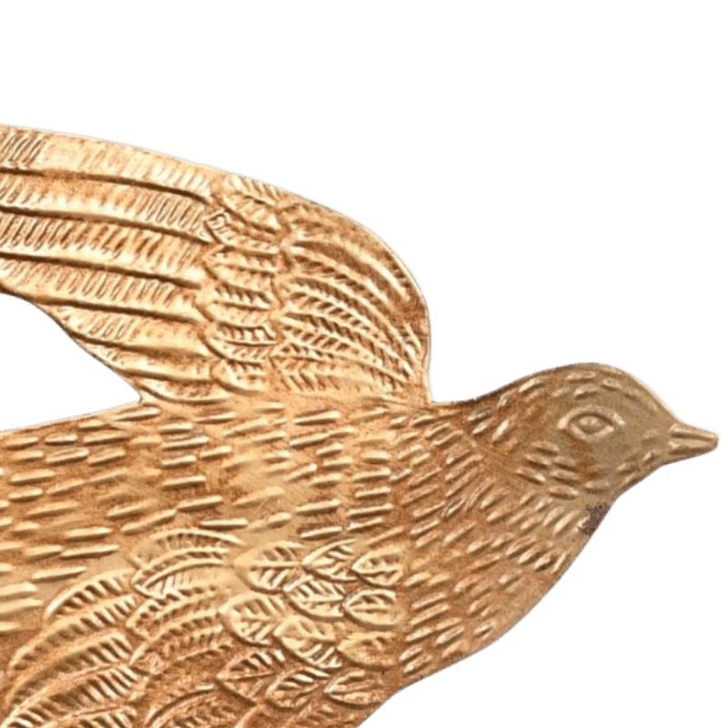 Swallow Bird Golden Ornament - Black &amp; Beech