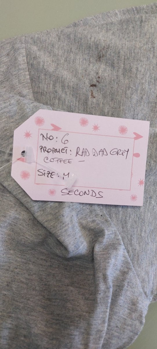 *SECONDS SALE* RAD DAD Coffee T-Shirt in Grey melange - Black & BeechM