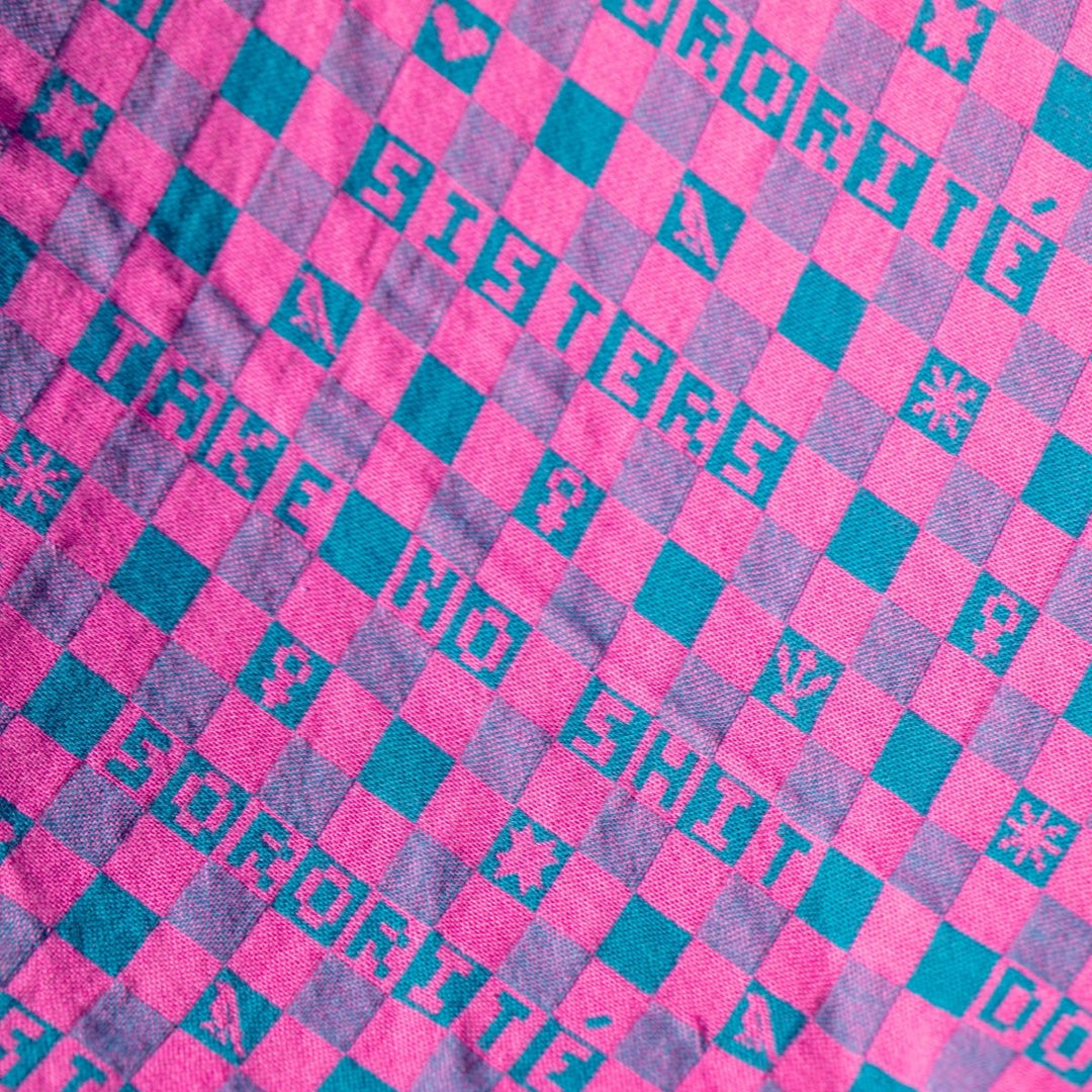 Organic Cotton Scarf in Fuchsia &amp; Teal - Black &amp; Beech