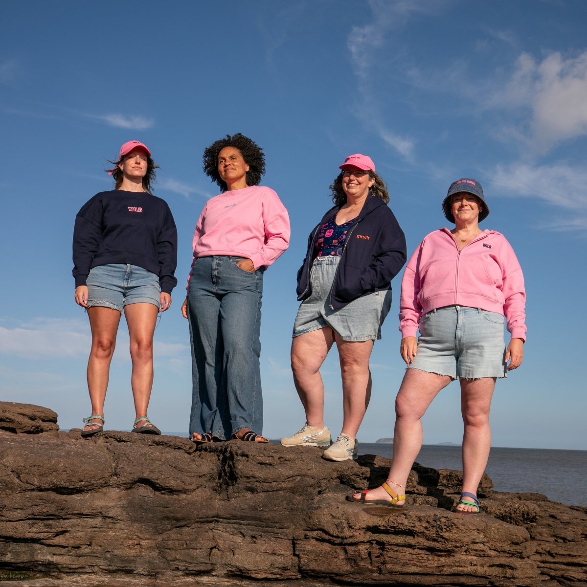 Dim Diolch Embroidered Hoodie - PREORDER - Black & BeechPink with Navy Thread
