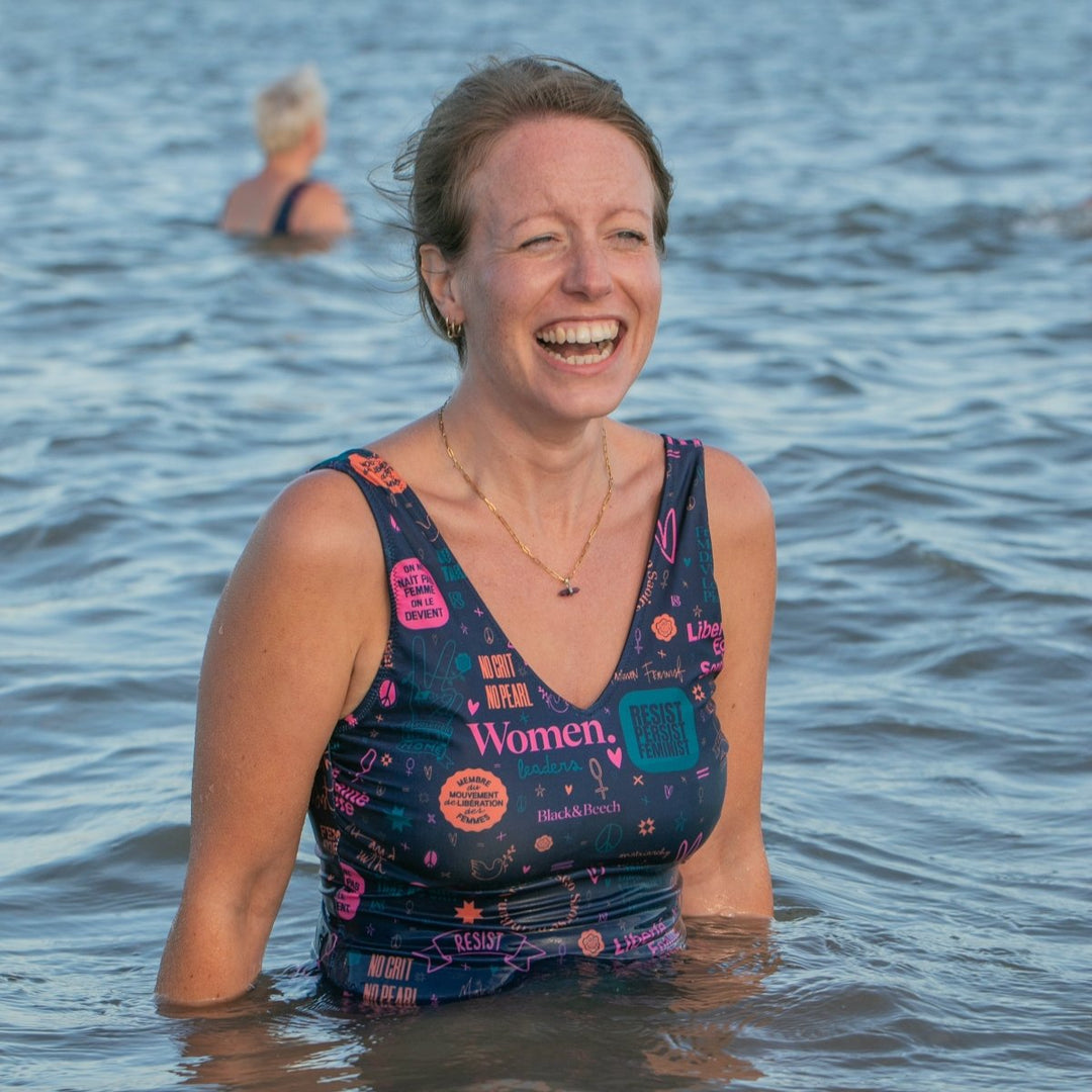 Solas Swimming Costume - Black &amp; Beech1