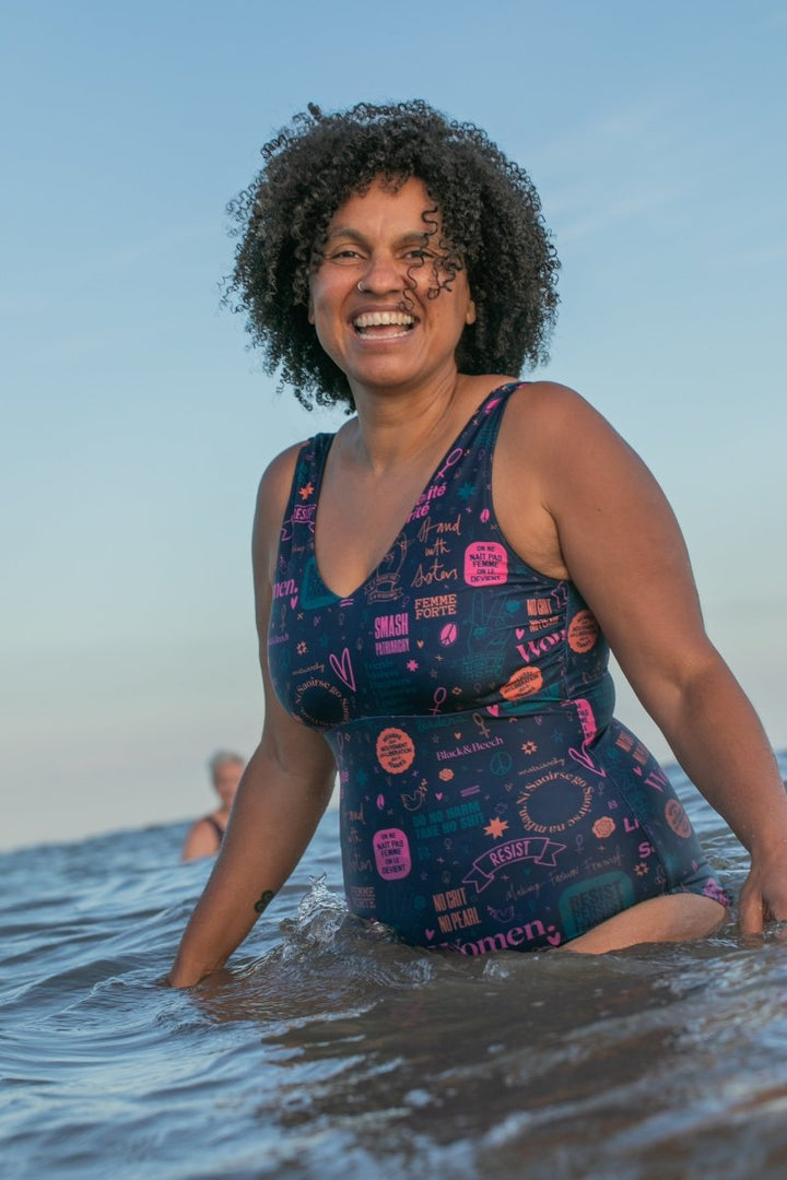 Solas Swimming Costume - Black &amp; Beech1