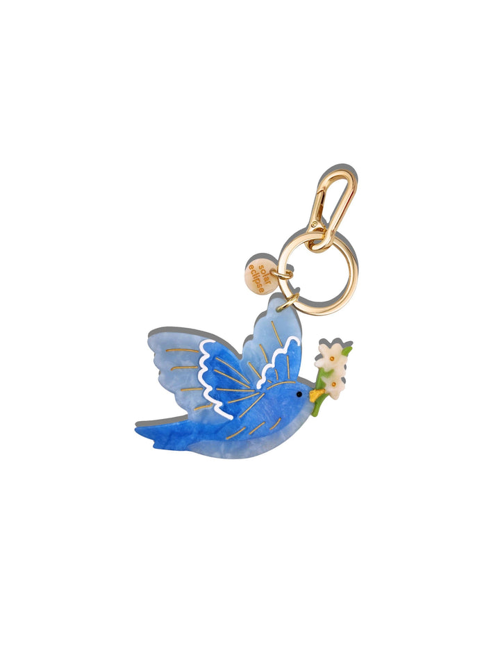 PREORDER - Hand-painted Bluebird Bag Charm + Keychain | Eco-Friendly