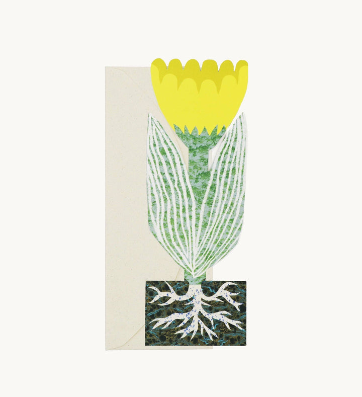 Yellow Rooty Flower Card