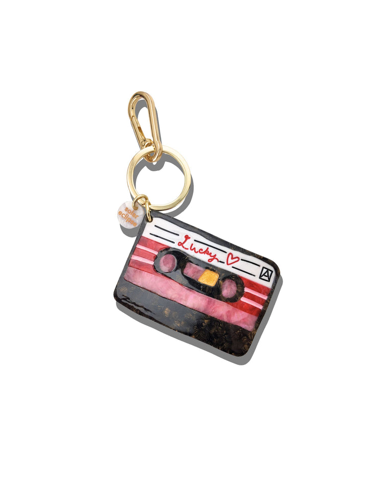PREORDER - Hand-painted Lucky Cassette Bag Charm + Keychain