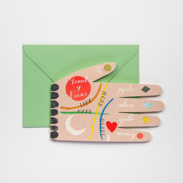 Palm Reading card - Black & Beech