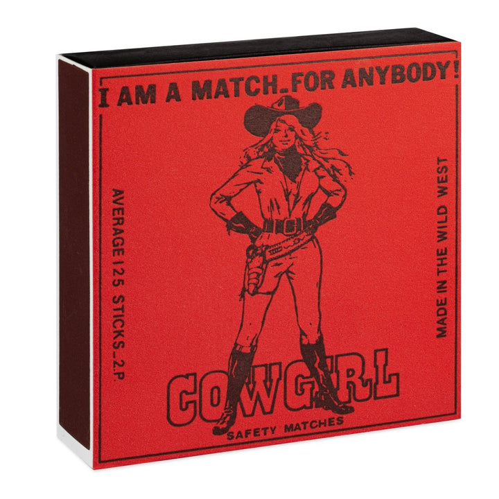 Cowgirl | Square - Safety Matches - Black &amp; Beech