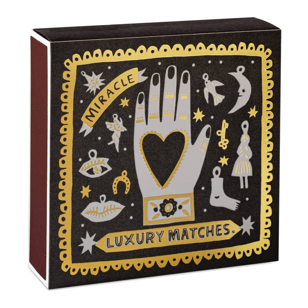 Black Miracle | Square - Safety Matches - Black & Beech