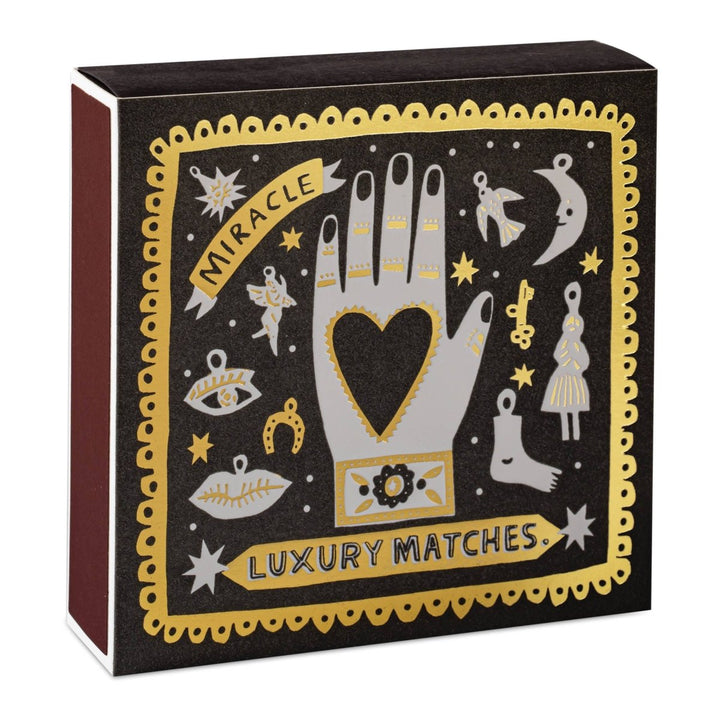 Black Miracle | Square - Safety Matches - Black &amp; Beech