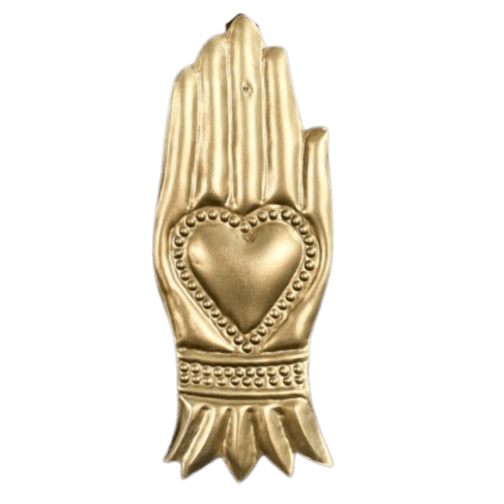 Gold Milagro Hand Ornament - Black &amp; Beech