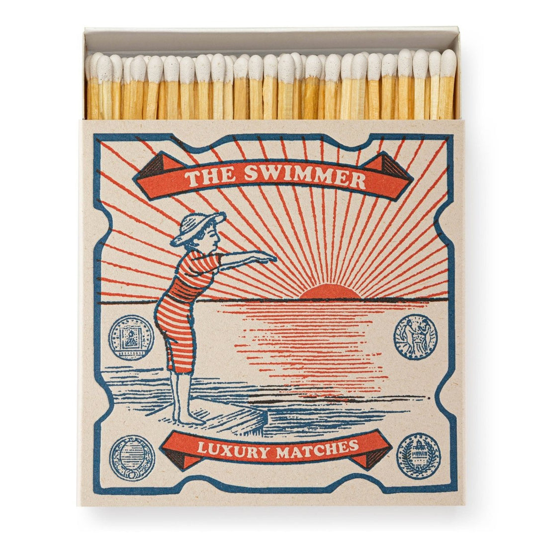 The Swimmer | Square - Safety Matches - Black & Beech
